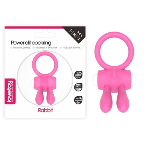 Power Clit Silicone Cockring Pink Lovetoy Power Clit Silicone Cockring Pink Lovetoy