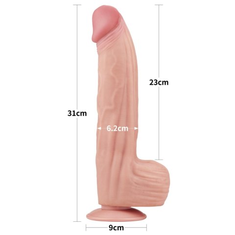 12'' King Sized Sliding Skin Dual Layer Dong Lovetoy 12'' King Sized Sliding Skin Dual Layer Dong Lovetoy