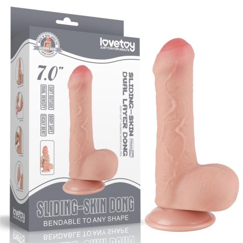 7'' Sliding Skin Dual Layer Dong Flesh Lovetoy 7'' Sliding Skin Dual Layer Dong Flesh Lovetoy