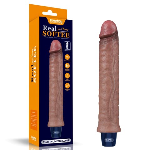 9.5" REAL SOFTEE Rechargeable Silicone Vibrating Dildo Lovetoy 9.5" REAL SOFTEE Rechargeable Silicone Vibrating Dildo Lovetoy
