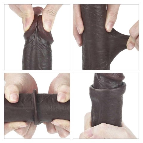 9'' Sliding Skin Dual Layer Dong - Black Lovetoy 9'' Sliding Skin Dual Layer Dong - Black Lovetoy
