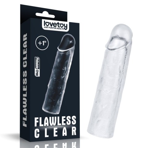 Flawless Clear Penis Sleeve Add 1'' Lovetoy Flawless Clear Penis Sleeve Add 1'' Lovetoy