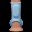 Vibrating Silk Knights Ring with Scrotum Sleeve (Blue) Lovetoy Vibrating Silk Knights Ring with Scrotum Sleeve (Blue) Lovetoy