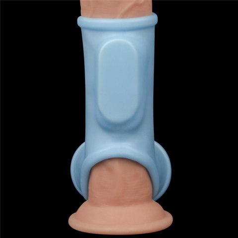Vibrating Silk Knights Ring with Scrotum Sleeve (Blue) Lovetoy Vibrating Silk Knights Ring with Scrotum Sleeve (Blue) Lovetoy