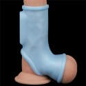 Vibrating Silk Knights Ring with Scrotum Sleeve (Blue) Lovetoy Vibrating Silk Knights Ring with Scrotum Sleeve (Blue) Lovetoy