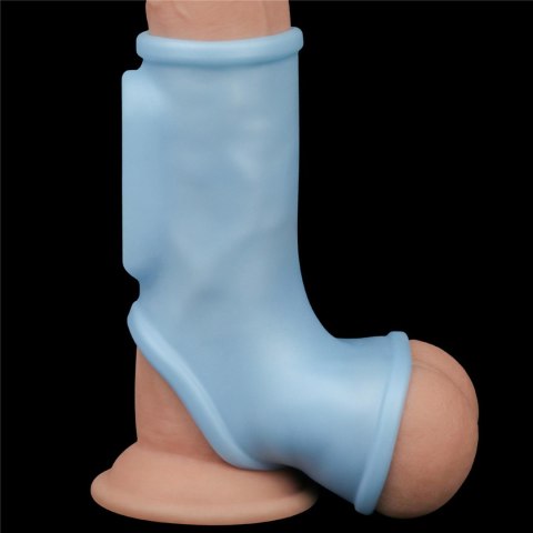 Vibrating Silk Knights Ring with Scrotum Sleeve (Blue) Lovetoy Vibrating Silk Knights Ring with Scrotum Sleeve (Blue) Lovetoy