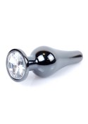 Korek Analny z Diamencikiem (CLEAR) - Dark Silver BUTT PLUG Korek Analny z Diamencikiem (CLEAR) - Dark Silver BUTT PLUG