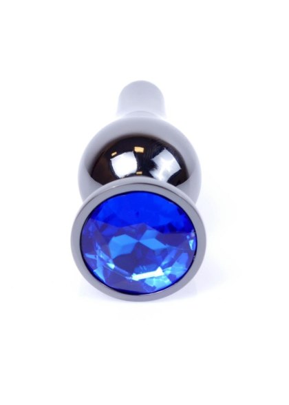 Korek Analny z Diamencikiem (DARK BLUE) - Dark Silver BUTT PLUG