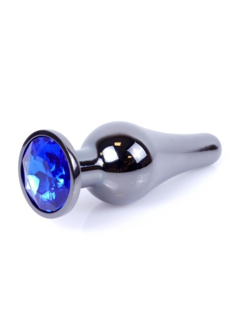 Korek Analny z Diamencikiem (DARK BLUE) - Dark Silver BUTT PLUG