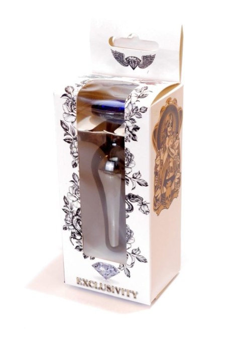 Korek Analny z Diamencikiem (DARK BLUE) - Dark Silver BUTT PLUG
