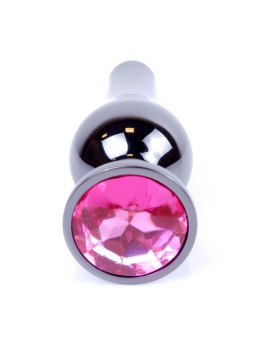 Korek Analny z Diamencikiem (PINK) - Dark Silver BUTT PLUG