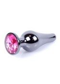 Korek Analny z Diamencikiem (PINK) - Dark Silver BUTT PLUG Korek Analny z Diamencikiem (PINK) - Dark Silver BUTT PLUG