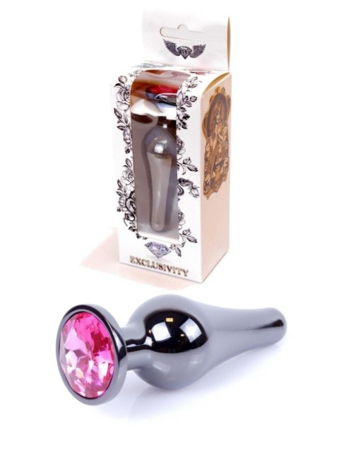 Korek Analny z Diamencikiem (PINK) - Dark Silver BUTT PLUG Korek Analny z Diamencikiem (PINK) - Dark Silver BUTT PLUG