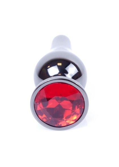Korek Analny z Diamencikiem (RED) - Dark Silver BUTT PLUG