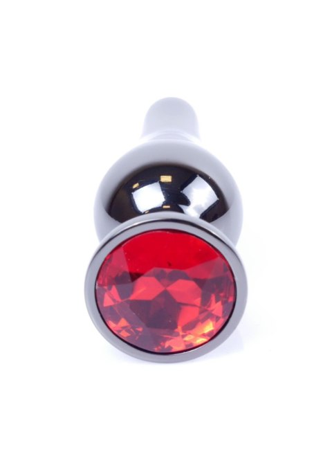 Korek Analny z Diamencikiem (RED) - Dark Silver BUTT PLUG