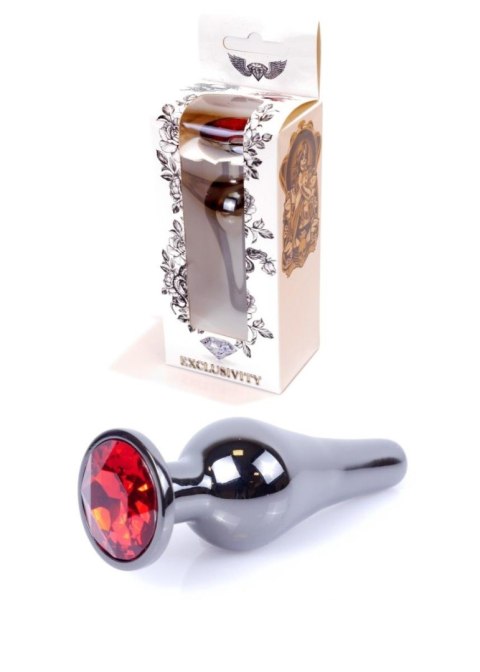 Korek Analny z Diamencikiem (RED) - Dark Silver BUTT PLUG