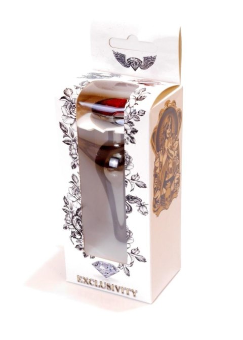 Korek Analny z Diamencikiem (RED) - Dark Silver BUTT PLUG