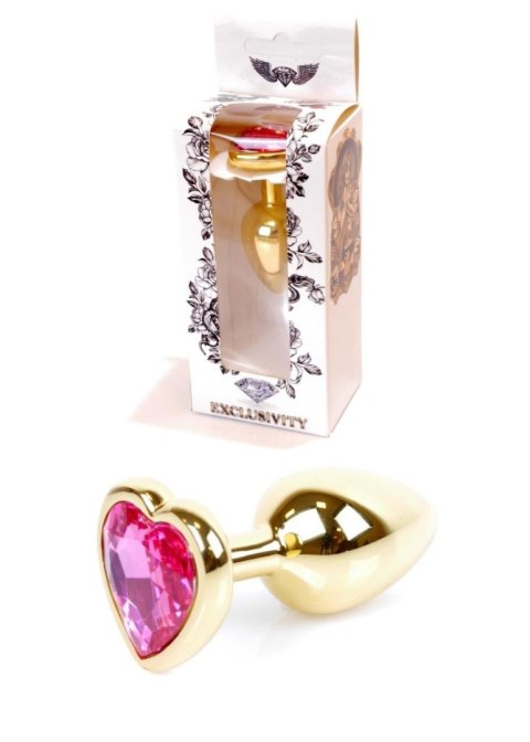 Plug-Jewellery Gold Heart PLUG- Pink B - Series HeavyFun Plug-Jewellery Gold Heart PLUG- Pink B - Series HeavyFun