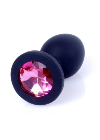 Plug-Jewellery Black Silicon PLUG Small- Pink Diamond B - Series HeavyFun
