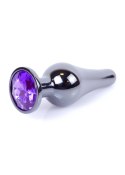 Korek Analny z Diamencikiem (PURPLE) - Dark Silver BUTT PLUG Korek Analny z Diamencikiem (PURPLE) - Dark Silver BUTT PLUG