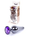 Korek Analny z Diamencikiem (PURPLE) - Dark Silver BUTT PLUG Korek Analny z Diamencikiem (PURPLE) - Dark Silver BUTT PLUG