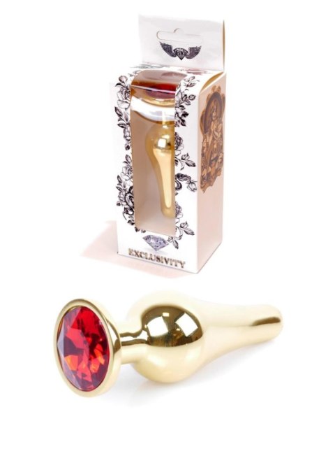 Plug-Jewellery Gold BUTT PLUG- Red B - Series HeavyFun Plug-Jewellery Gold BUTT PLUG- Red B - Series HeavyFun