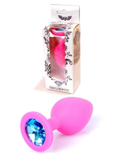 Plug-Jewellery Pink Silicon PLUG Medium- Light Blue Diamond B - Series HeavyFun Plug-Jewellery Pink Silicon PLUG Medium- Light Blue Diamond B - Series HeavyFun