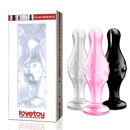Lovetoy Glass Romance - korek analny z wypustkami, przezroczysty