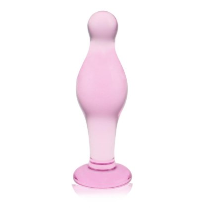 Lovetoy Glass Romance - smukły szklany korek analny, różowy