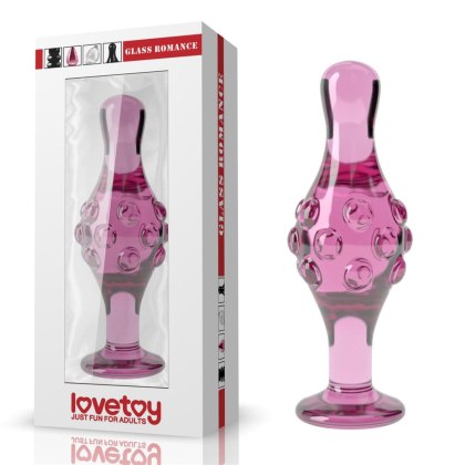Lovetoy Glass Romance - korek analny z wypustkami, różowy
