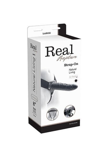 Real Rapture - pusta proteza z wibracjami, czarna, 22,5 cm