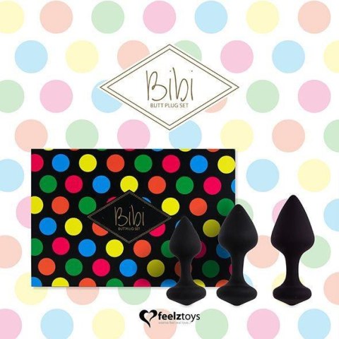 FeelzToys - Bibi Butt Plug Set 3 pcs Black FeelzToys FeelzToys - Bibi Butt Plug Set 3 pcs Black FeelzToys