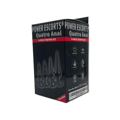 Plug-Quatro Anal Plugs Starter Set- 4-Pack Black Power Escorts Plug-Quatro Anal Plugs Starter Set- 4-Pack Black Power Escorts