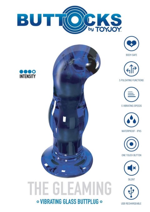 The Gleaming Glass Buttplug Blue TOYJOY The Gleaming Glass Buttplug Blue TOYJOY