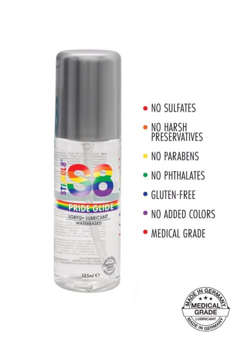 S8 WB Pride Glide Lube 125ml Natural Stimul8 S8 S8 WB Pride Glide Lube 125ml Natural Stimul8 S8
