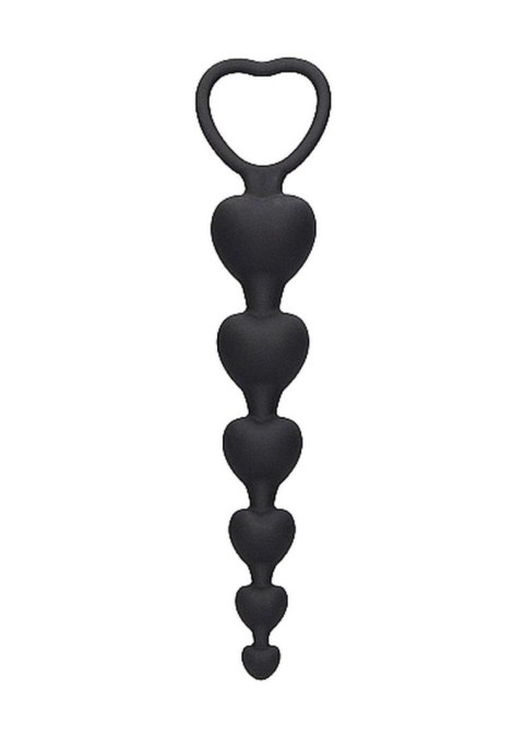 Anal Heart Beads - Black Ouch! Anal Heart Beads - Black Ouch!