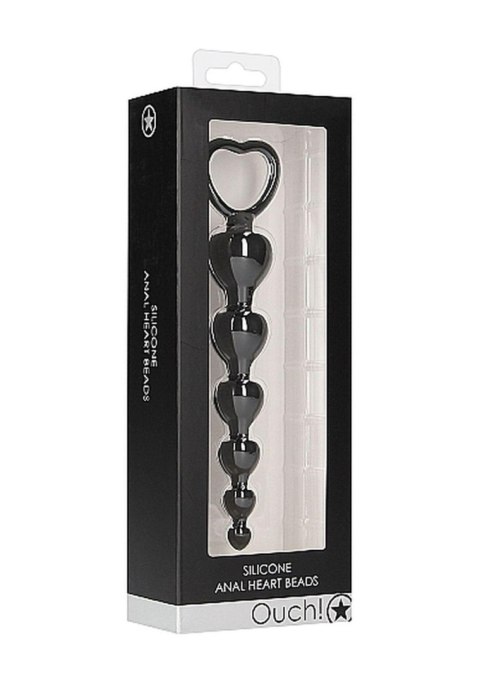 Anal Heart Beads - Black Ouch! Anal Heart Beads - Black Ouch!