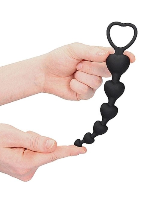 Anal Heart Beads - Black Ouch! Anal Heart Beads - Black Ouch!