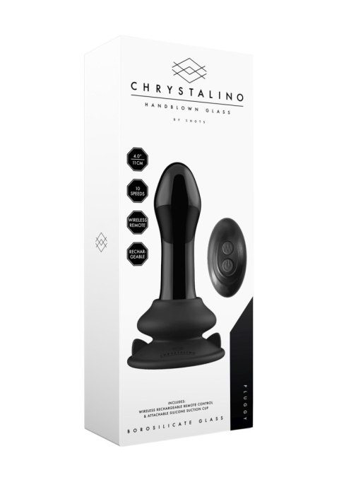 Pluggy - With Suction Cup and Remote - 10 Speed - Black Chrystalino Pluggy - With Suction Cup and Remote - 10 Speed - Black Chrystalino