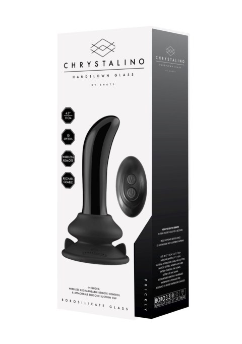 Prickly - With Suction Cup and Remote - 10 Speed - Black Chrystalino Prickly - With Suction Cup and Remote - 10 Speed - Black Chrystalino