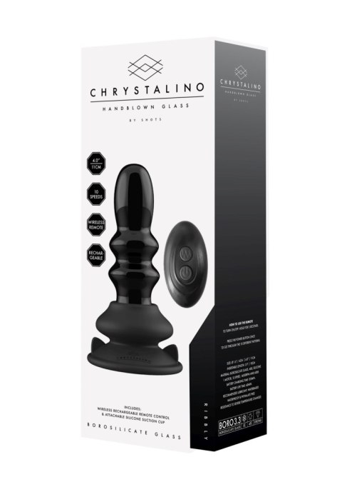 Ribbly - With Suction Cup and Remote - 10 Speed - Black Chrystalino Ribbly - With Suction Cup and Remote - 10 Speed - Black Chrystalino