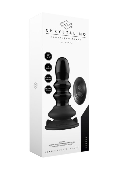 Ribbly - With Suction Cup and Remote - 10 Speed - Black Chrystalino Ribbly - With Suction Cup and Remote - 10 Speed - Black Chrystalino