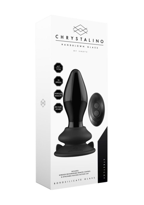 Stretchy - With Suction Cup and Remote - 10 Speed - Black Chrystalino Stretchy - With Suction Cup and Remote - 10 Speed - Black Chrystalino