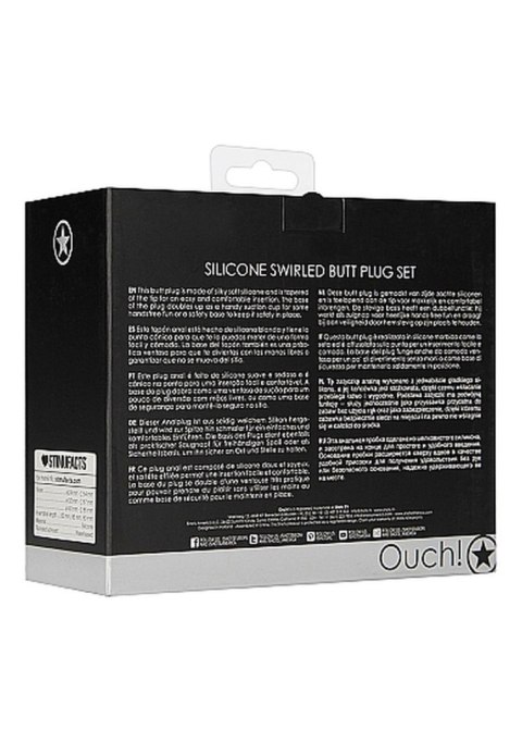 Swirled Butt Plug Set - Black Ouch! Swirled Butt Plug Set - Black Ouch!