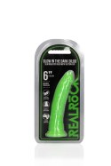 Slim Realistic Dildo with Suction Cup - Glow in the Dark - 6'' / 15,5 cm RealRock Slim Realistic Dildo with Suction Cup - Glow in the Dark - 6'' / 15,5 cm RealRock