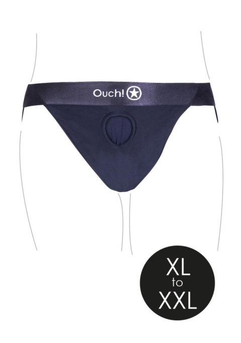 Vibrating Strap-on Panty Harness with Open Back - XL/XXL Ouch! Vibrating Strap-on Panty Harness with Open Back - XL/XXL Ouch!