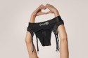 Vibrating Strap-on Thong with Adjustable Garters - XL/XXL Ouch! Vibrating Strap-on Thong with Adjustable Garters - XL/XXL Ouch!