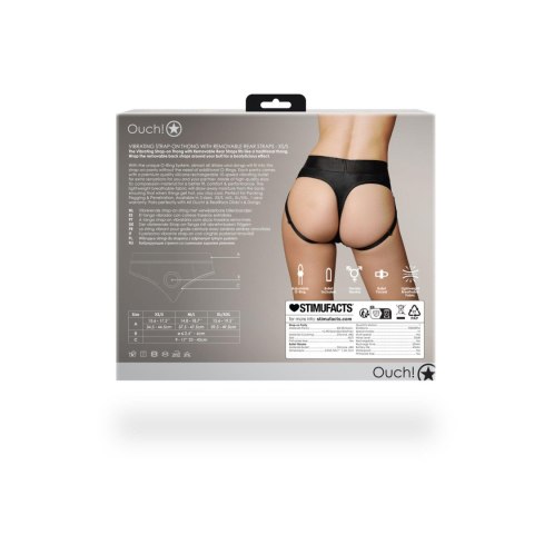 Vibrating Strap-on Thong with Removable Rear Straps - XS/S Ouch! Vibrating Strap-on Thong with Removable Rear Straps - XS/S Ouch!