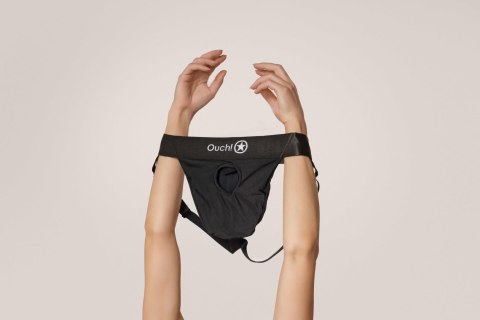 Vibrating Strap-on Thong with Removable Rear Straps - XS/S Ouch! Vibrating Strap-on Thong with Removable Rear Straps - XS/S Ouch!