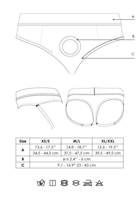 Vibrating Strap-on Thong with Removable Rear Straps - XS/S Ouch! Vibrating Strap-on Thong with Removable Rear Straps - XS/S Ouch!